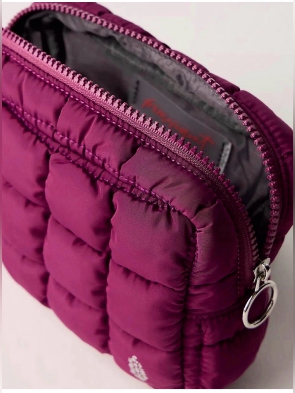NWT Free People FP Movement Quilted Mini Case Deep Mulberry/Wine - Picture 2 of 4